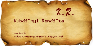 Kubányi Renáta névjegykártya